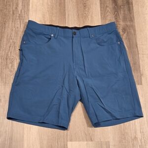 01. Algo Performance Shorts Moisture Wicking Men's Size 34 Blue Stretch